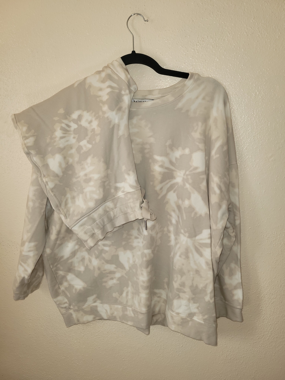 Athleta Balance Printed Pullover Sweatshirt  and Joggers Taupe Tie-dye